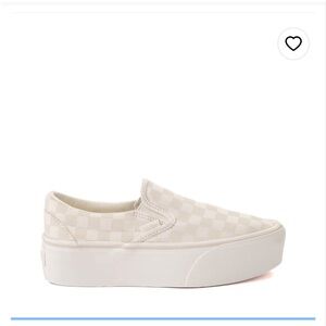 Vans Cream Checkered Slip-On Shoes